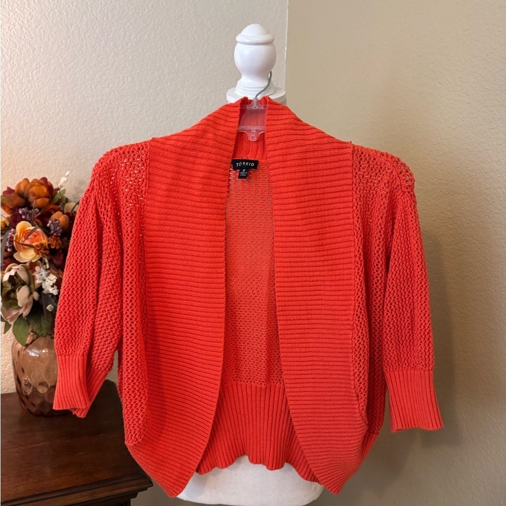 Torrid Orange Bolero Sweater Cardigan sz 2X